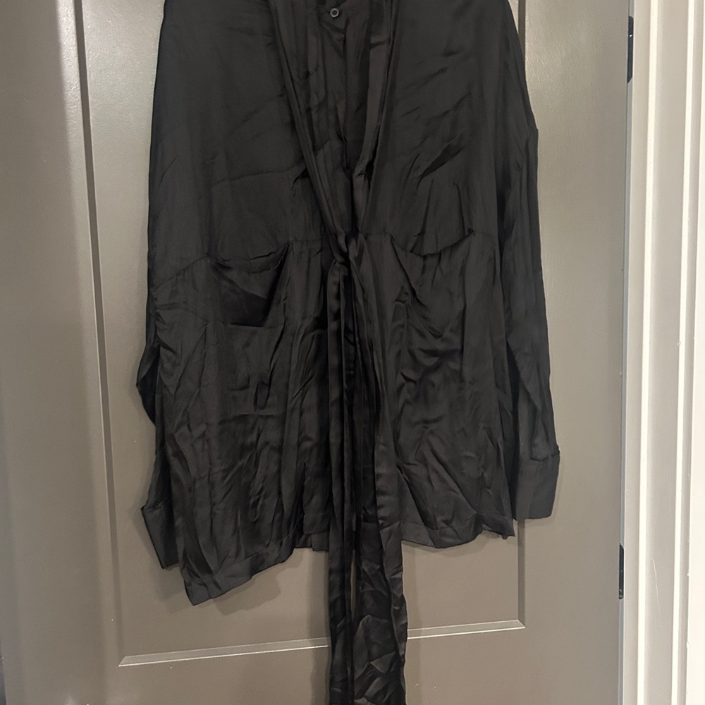 Ann Demeulemeester Black Silk Blouse